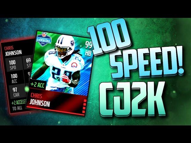 100 SPEED Chris Johnson Gameplay/Review! Madden Mobile 16