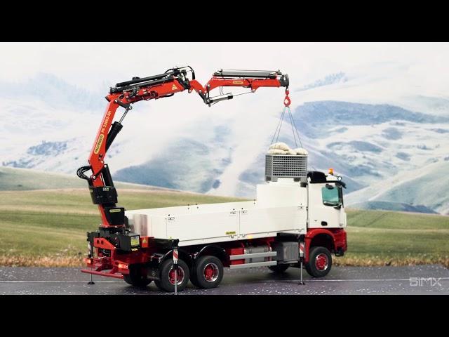 ScaleART Mercedes Arocs 3-axle flatbed with Crane and Fly-Jib