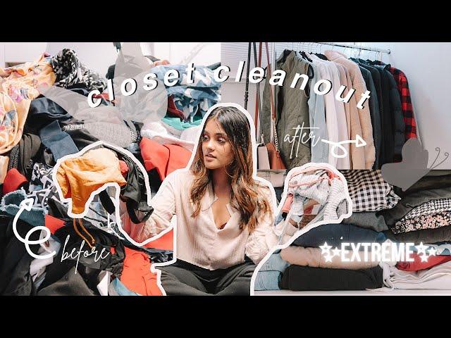 EXTREME CLOSET CLEANOUT *2021* | decluttering, organizing, aesthetic, satisfying