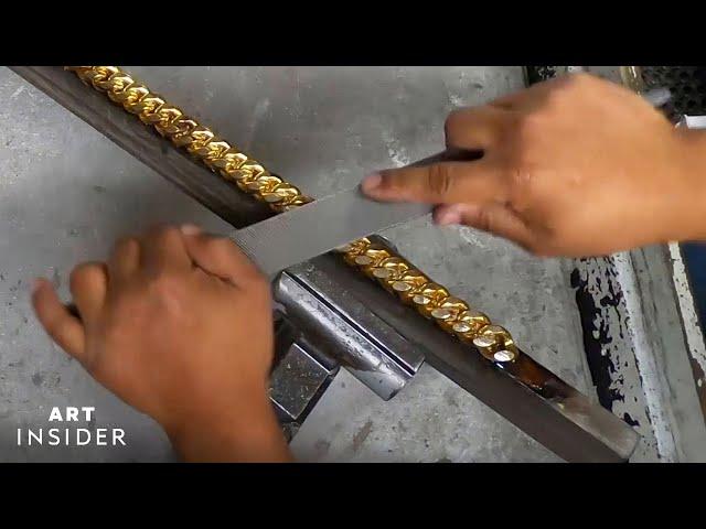 How A Goldsmith Creates A 14-Karat Gold Cuban Link Chain