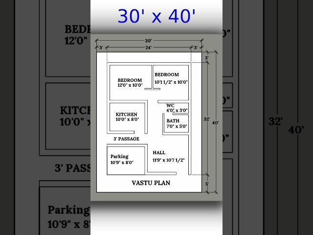 30 x 40 Floor Plan - Vastu Plan #floorplan #shorts