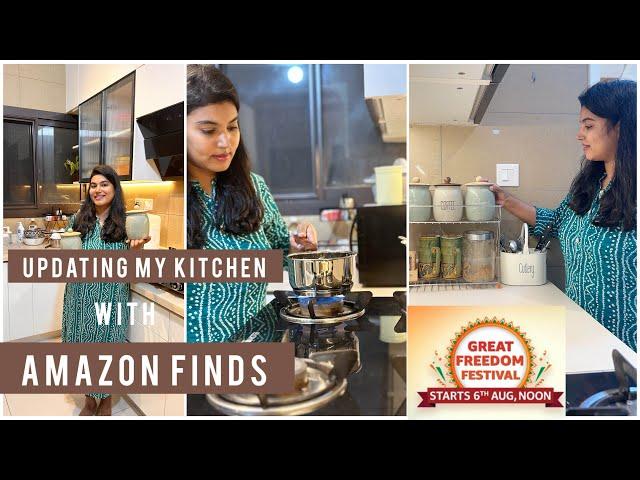 Updating My Kitchen | Best Amazon Finds | Great Freedom Sale 2024 | Countertop Organization Jars