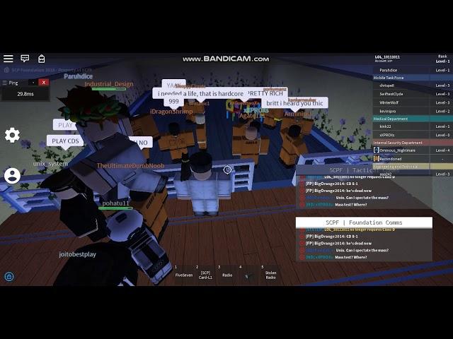 Roblox SCPF 999 Works and CD's Executed!