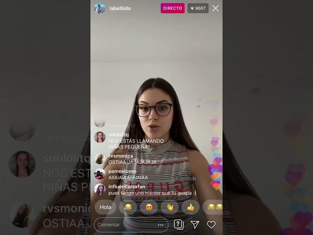 Lucía Bellido insultando a sus fans en su directo de instagram