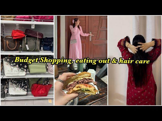 VLOG !! Random Shopping, Best Burger Spot & Hair care Routine 