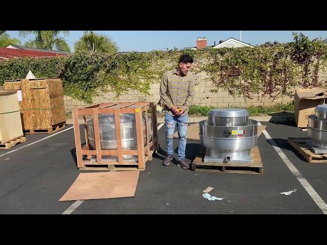 1.5 2 HP Restaurant Hood Roof Exhaust Fan  Commercial  Kitchen