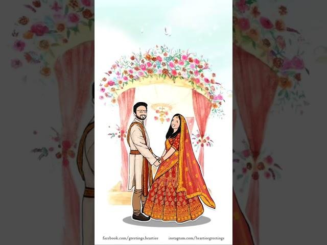 Vivek weds Utkarsh-Indian Wedding Invite | Caricature Wedding Invite | Animation Wedding Invite