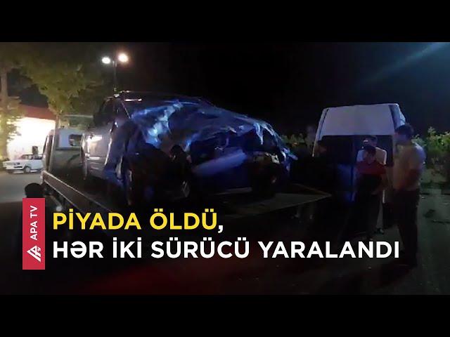 Qazaxda ağır qəza, iki maşın toqquşdu, biri piyadanı vurdu – APA TV