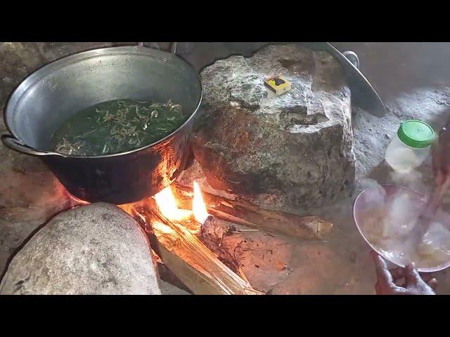 African Village Life // Cooking Silver Fish & Pumpkin Leaves