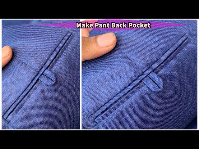 How to make pant back pocket / pant back pocket stitching / sew a pant back pocket / Raj tailors