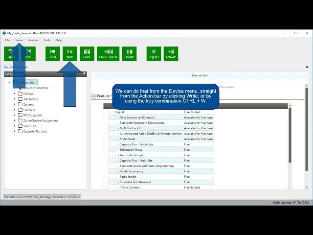 Training video -  Mototrbo CPS 2.0 - by Motorola -  Writing Data to a Device