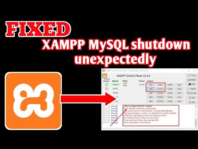 [FIXED] XAMPP ERROR :  Mysql Shutdown Unexpectedly | Repair Corrupt Databases