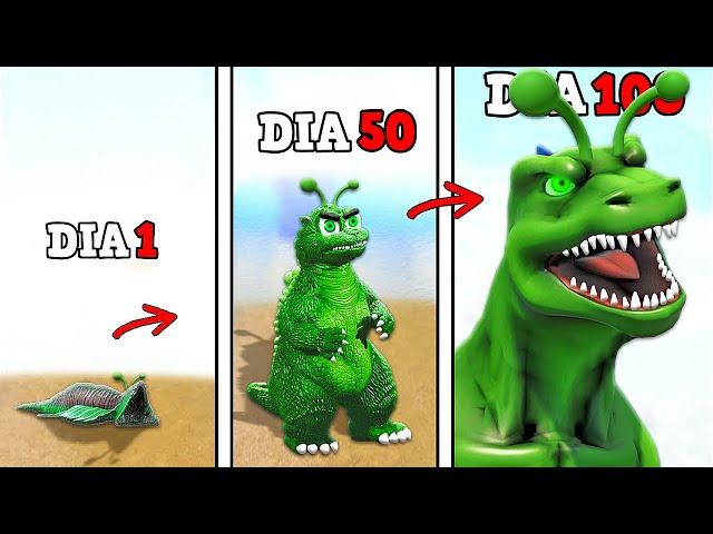 SOBREVIVI COMO SERPENTE ALIENIGENA GODZILLA DINOSSAURO 100 DIAS! E EVOLUI PARA O KAIJU REI NO ARK!