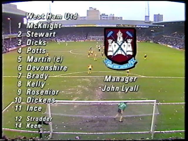 1988/89 - West ham v Arsenal (FA Cup 3rd Round - 8.1.89)