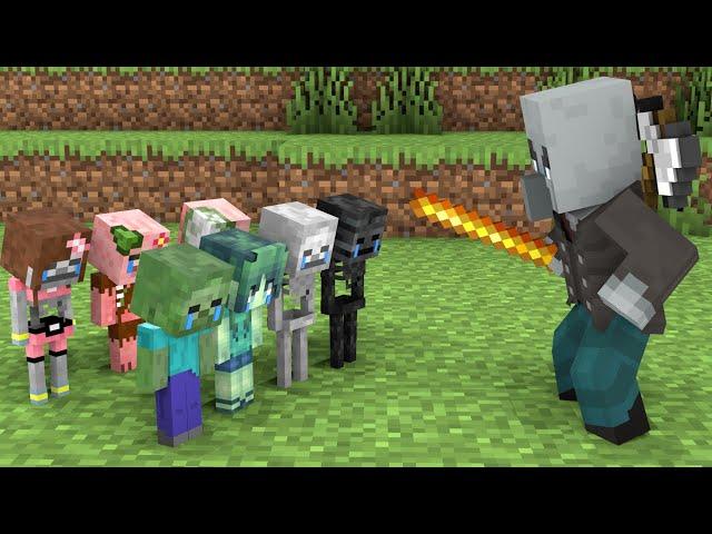 Baby Zombie, Run Away From Vindicator  - Sad Story - Minecraft Animation