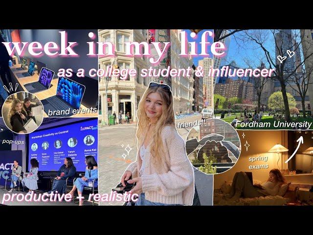 COLLEGE & WORK WEEK IN MY LIFE @ Fordham Uni in NYC  full-time student & content creator!