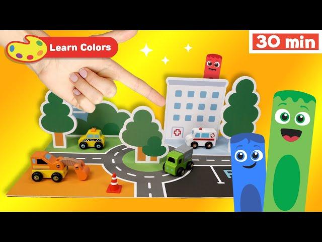 New Show! Color Crew Magic | Educational Video | COLOR CREW - Vehicles & Bowling Game | Learn Colors