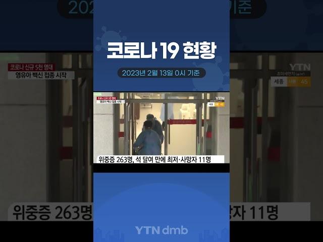 [코로나19 현황] 코로나19 확진자, 8달 만에 최저…영유아 접종 시작 / 2023년 2월 13일 0시 기준 #shorts