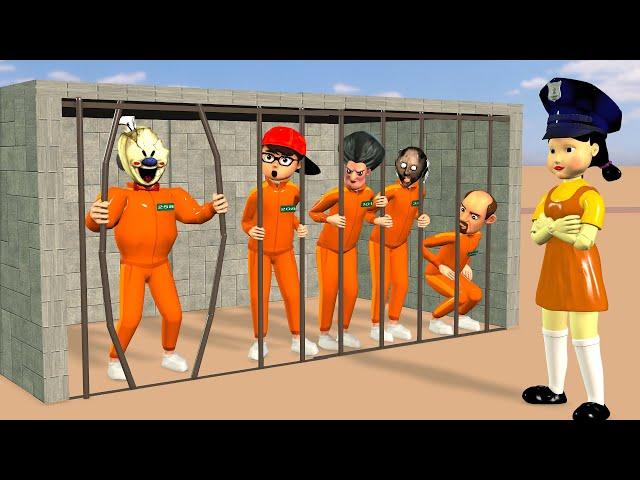 Scary Teacher 3D vs Squid Game Help Nick Escape Prison Challenge