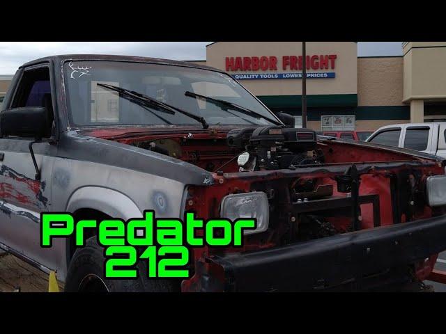 Predator 212 Truck. A  pickup with a harbor freight 6.5 horsepower engine. Keyfarm's Mazda B2200.