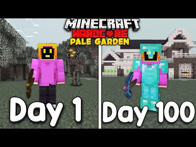 I Survived 100 Days In A Pale Garden ONLY World In Minecraft Hardcore!