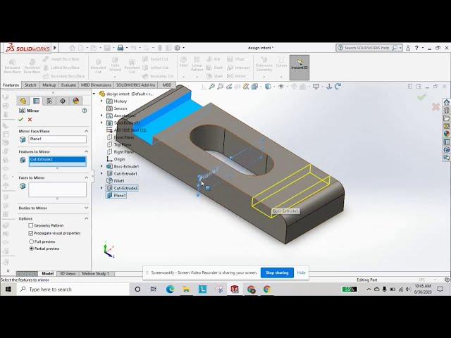 How to Mirror Features | Solidworks Tutorial