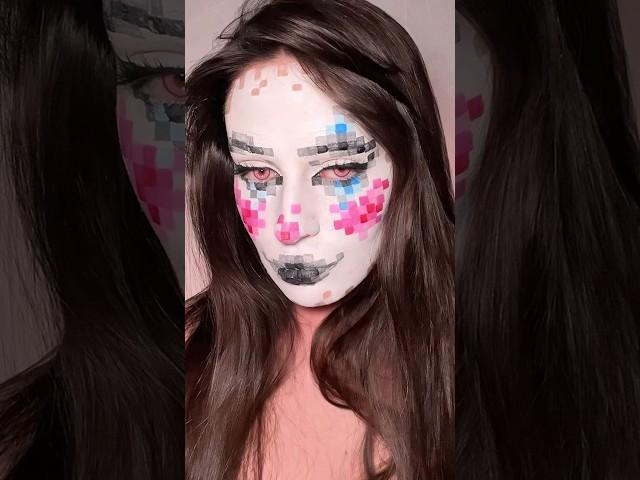 TikTok:lekkaaa #макияж #макияжтуториал #креативныймакияж #грим #pixelart #pixel #makeup #пиксельарт