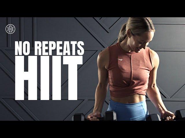 30 MIN No Repeats HIIT Workout With Weights / Total Body