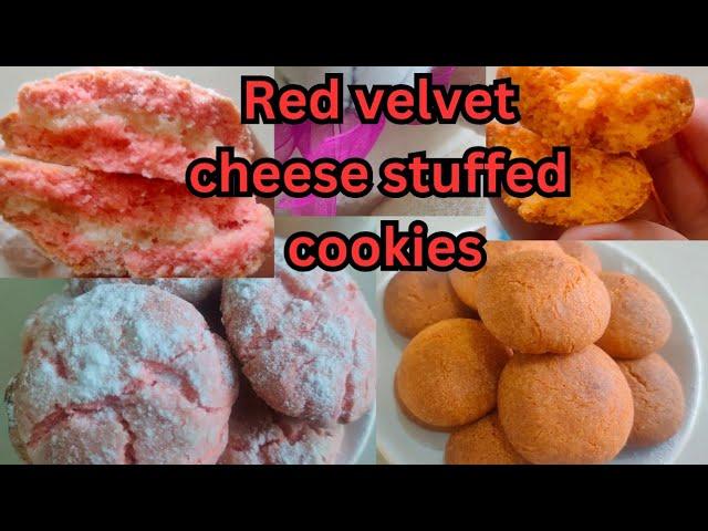 Red velvet cheese stuffed cookies #redvelevet #cheesecookies#cookies#recipesvidoes#viral #treanding