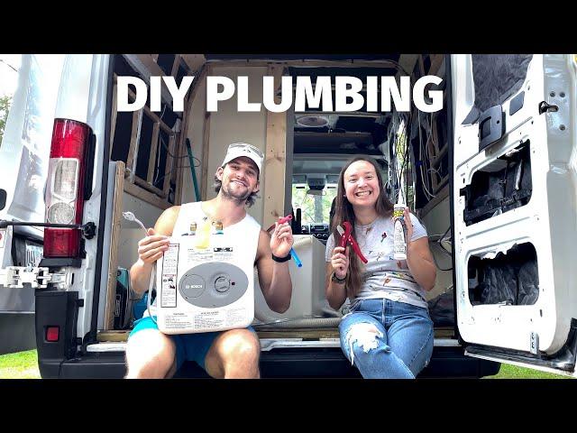 Van Plumbing Tutorial (Shower, Sink, & Hot Water)