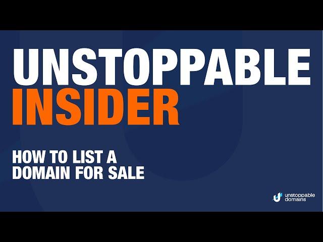 Listing a domain for sale with Unstoppable Domains