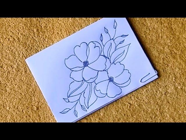 easy and simple flower drawing for beginners // how to draw flowers step by step