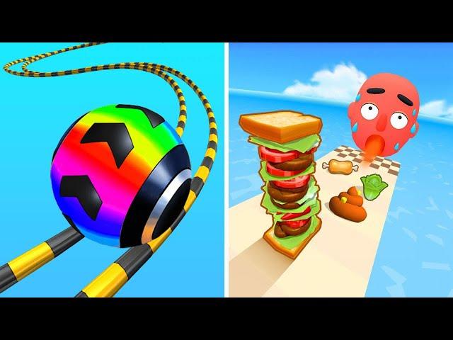 Going Balls VS Sandwich Runner, Talking Tom Hero Dash 6789 Hard Levels Tiktok Game Mobile Satisfying