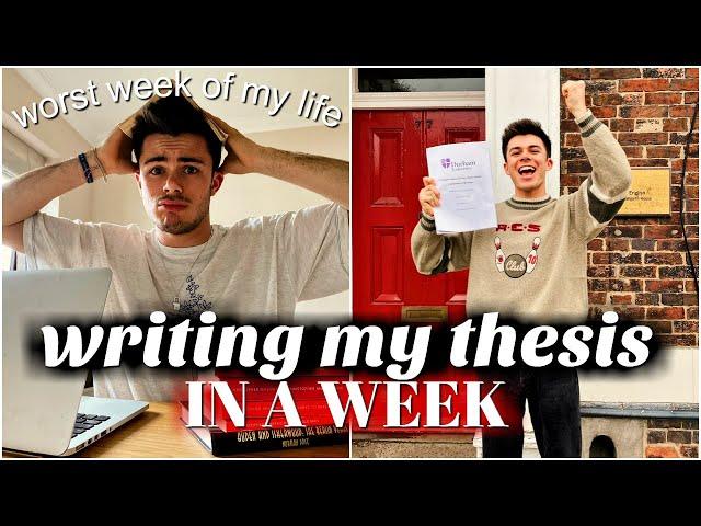 I WROTE MY FINAL YEAR DISSERTATION IN A WEEK... and it was stressful