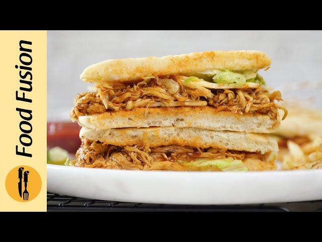 Pulled Achari Chicken Panini Sandwich Recipe by Food Fusion