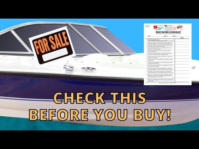 24 THINGS TO LOOK for when buying a used boat - Buyers Guide