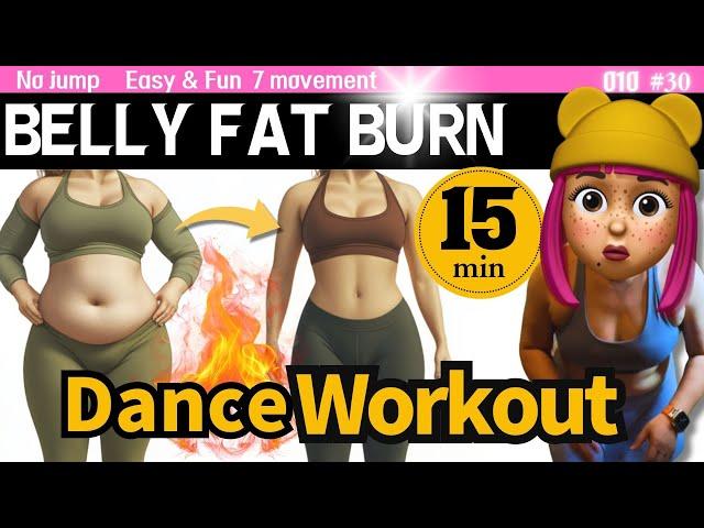 BELLY FAT BURN Dance Workout No jump | 15 Min | Low impact No jump