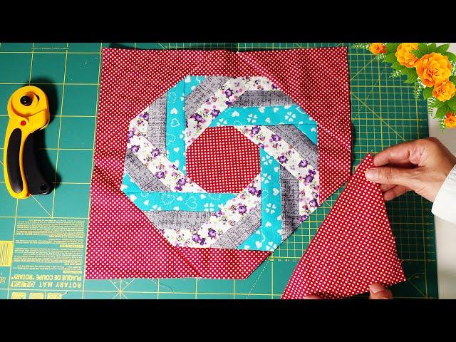 New patchwork trick with fabric strips | Easy sewing