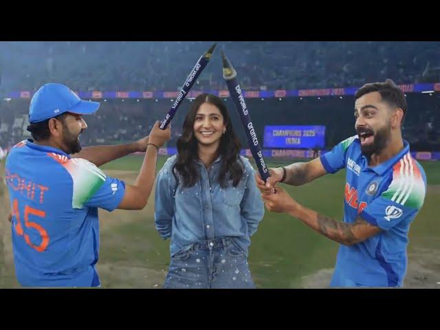 Anushka Sharma giving judgement when Virat and Rohit started dandiya compitition in front of her