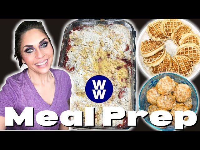 DELICIOUS WW MEAL PREP - LEMON SOUR CREAM WAFFLES -APPLE TURKEY MINI MEATLOAF & STRAWBERRY DUMP CAKE