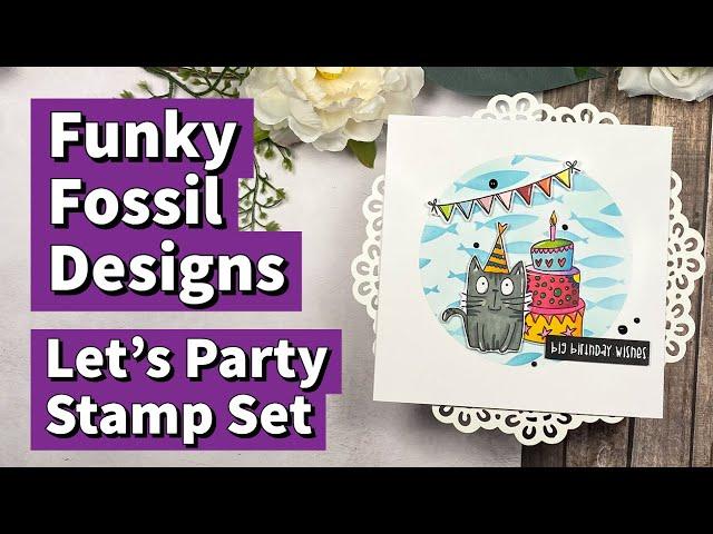 Funky Fossil Designs // Lets Party Stamp Set & Fishy Stencil