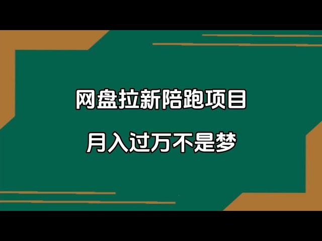 网盘拉新陪跑项目 月入过万不是梦