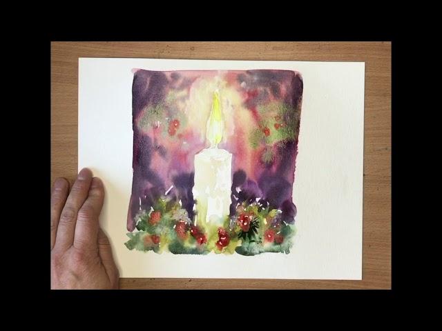 Christmas Candle Loose Watercolours with Andrew Geeson