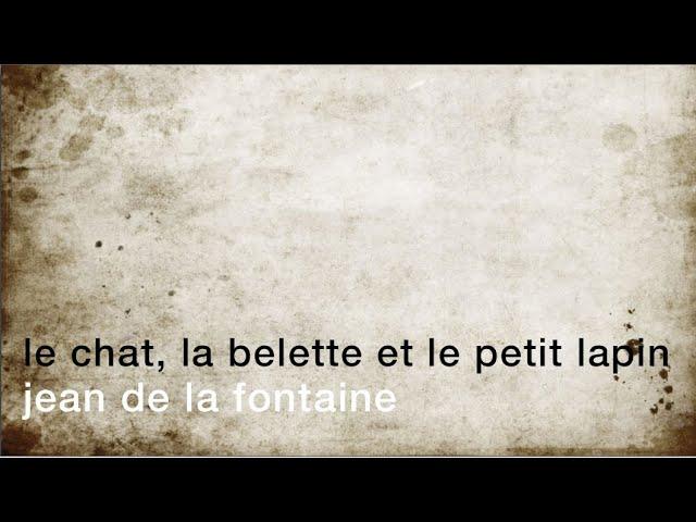 La minute de poésie : Le Chat, la Belette et le Petit Lapin [Jean de la Fontaine]