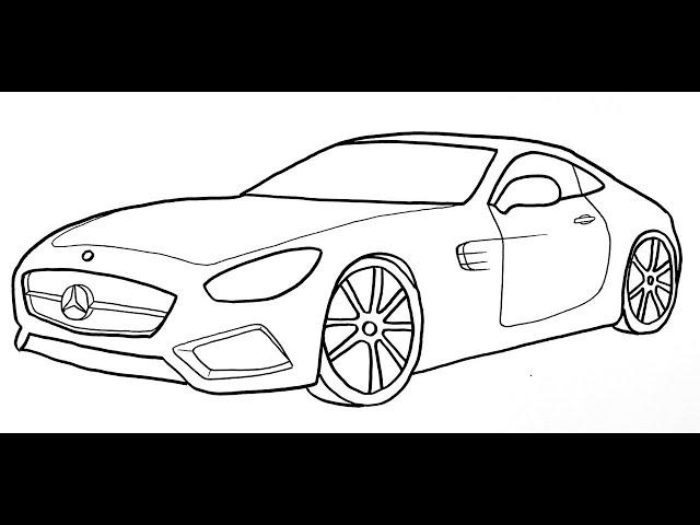 How To Draw A Mercedes Benz Car - How to draw a car easy [2022]