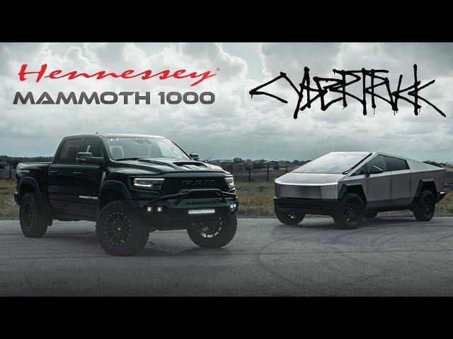 Cybertruck vs. 1000HP TRX Drag Race // Which is Faster, ICE or EV?