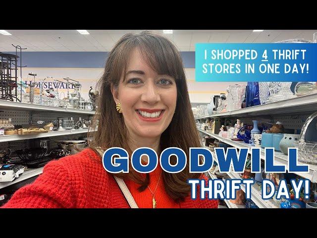 4 Goodwill Thrift Stores in ONE DAY! | Thrift with Me | Vintage Haul