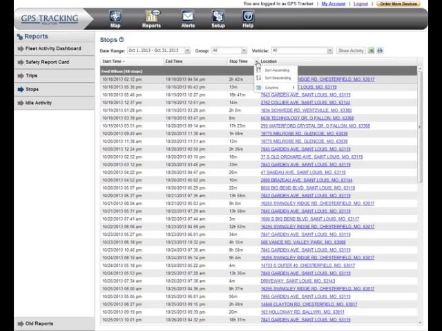 How to Access and Review a Stops Report with a Linxup GPS Vehicle Tracking Device