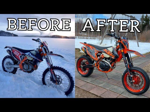 Building a KTM 450 Dream Supermoto Stuntbike in 15 Minutes!