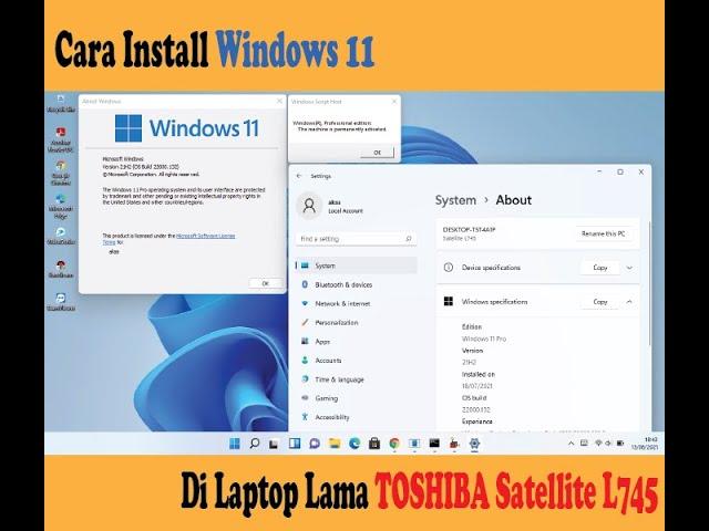 Install Windows 11 di Laptop TOSHIBA Satelite L745